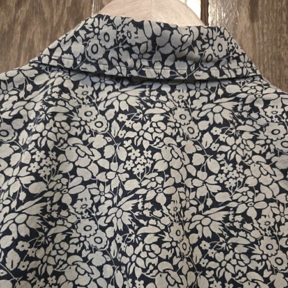 Calvin Klein Vintage Cotton Floral Short Sleeve Button Down  Shirt SZ 4 - Picture 5 of 8